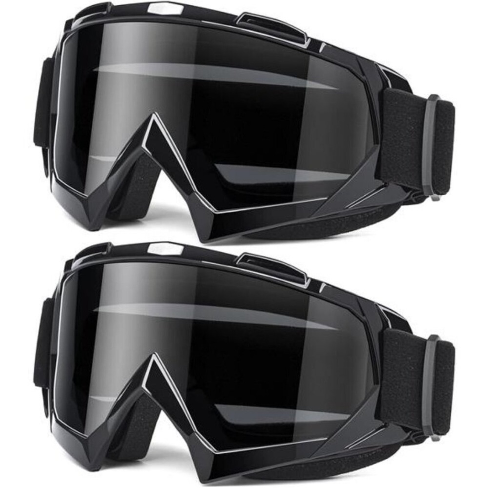 Adult Dirt Bike Goggles, 2-Pack ATV Motorcycle Goggles for Men & Women NEW